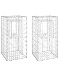 Cesti a Gabbione a Torre 2 pz 50x50x100 cm in Ferro 2
