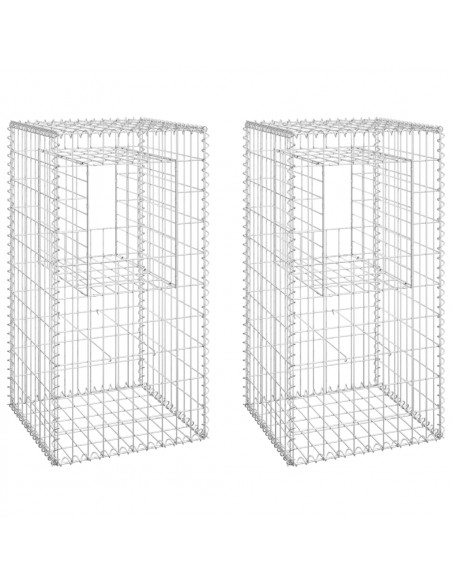 Cesti a Gabbione a Torre 2 pz 50x50x100 cm in Ferro