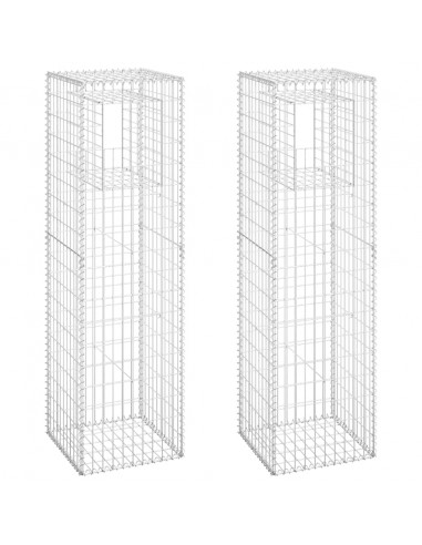 Cesti a Gabbione a Torre 2 pz 50x50x180 cm in Ferro