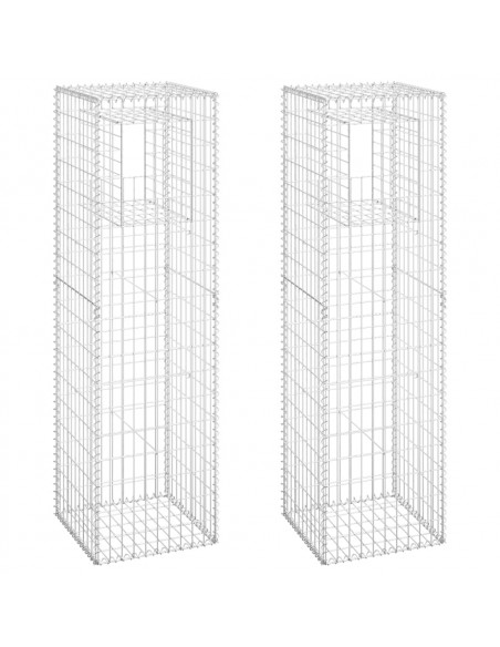 Cesti a Gabbione a Torre 2 pz 50x50x180 cm in Ferro