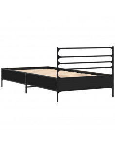 Giroletto Nero 100x200 cm in Legno Multistrato e Metallo