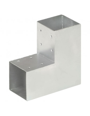 Connettori per Pali a Forma di L 4 pz Metallo Zincato 91x91 mm
