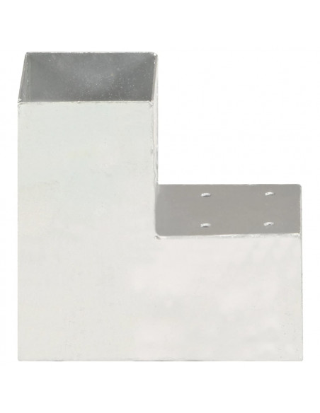 Connettori per Pali a Forma di L 4 pz Metallo Zincato 91x91 mm