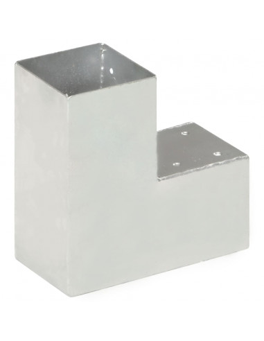 Connettori per Pali a Forma di L 4 pz Metallo Zincato 91x91 mm