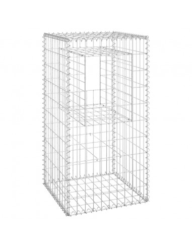 Cesto a Gabbione a Torre 50x50x100 cm in Ferro