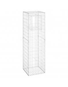 Cesto a Gabbione a Torre 50x50x180 cm in Ferro 2