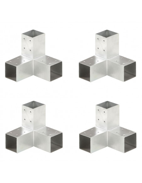 Connettori per Pali a Forma di Y 4 pz Metallo Zincato 71x71 mm