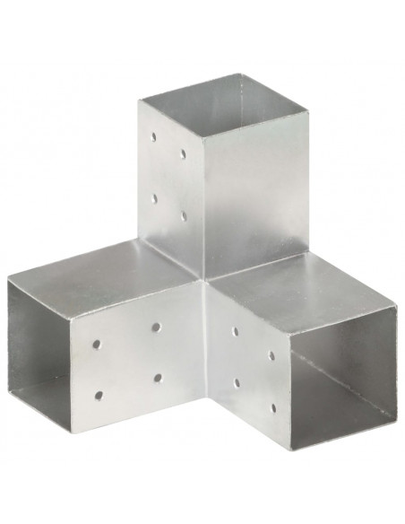 Connettori per Pali a Forma di Y 4 pz Metallo Zincato 81x81 mm