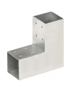 Connettore per Pali a Forma di L in Metallo Zincato 71x71 mm 2