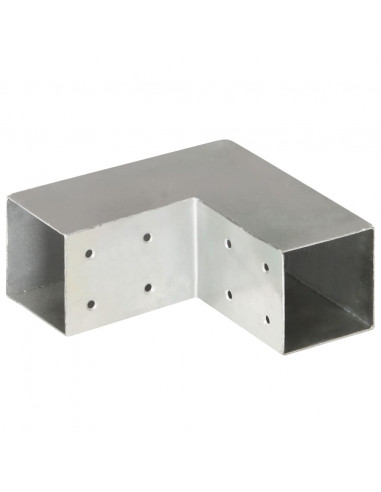 Connettore per Pali a Forma di L in Metallo Zincato 71x71 mm