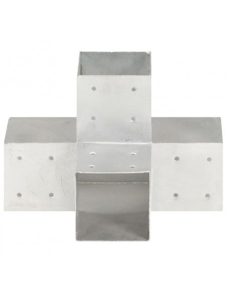 Connettori Pali a Forma di X 4 pz in Metallo Zincato 101x101 mm