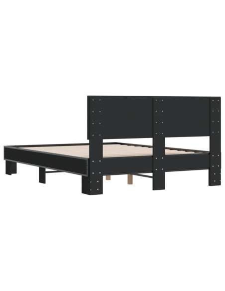 Giroletto Nero 120x190 cm in Legno Multistrato e Metallo