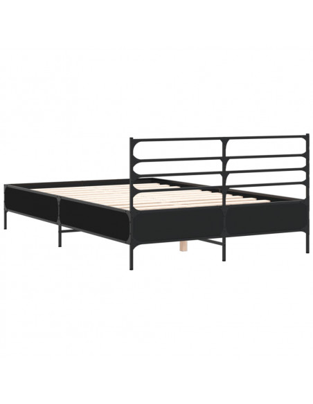 Giroletto Nero 120x190 cm in Legno Multistrato e Metallo