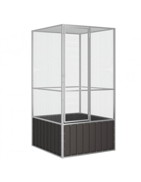 Gabbia per Uccelli Antracite 111x107x211,5 cm Acciaio Zincato