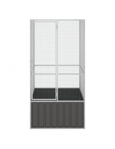 Gabbia per Uccelli Antracite 111x107x211,5 cm Acciaio Zincato