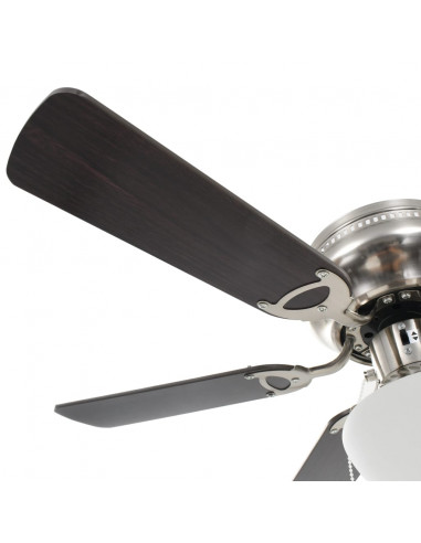 Ventilatore da Soffitto Decorato con Luce 82cm Marrone Scuro