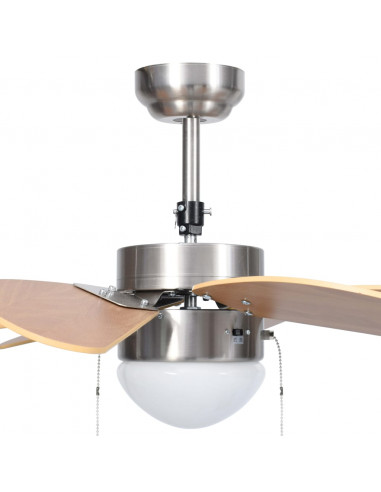 Ventilatore da Soffitto con Luce 76 cm Marrone Chiaro