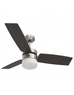 Ventilatore Soffitto con Luce e Telecomando 108cm Marrone Scuro