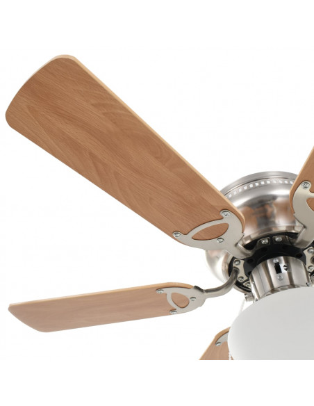 Ventilatore da Soffitto Decorato con Luce 82 cm Marrone Chiaro