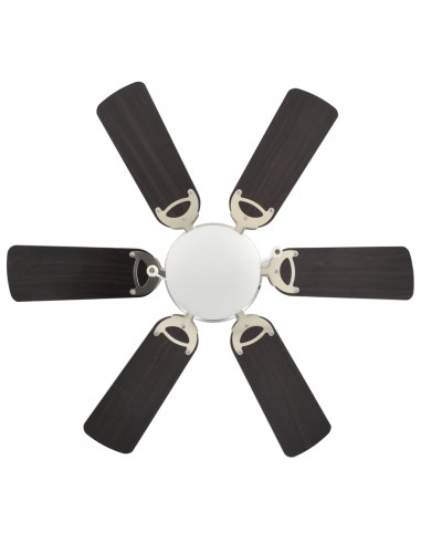 Ventilatore da Soffitto Decorato con Luce 82cm Marrone Scuro