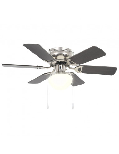Ventilatore da Soffitto Decorato con Luce 82cm Marrone Scuro
