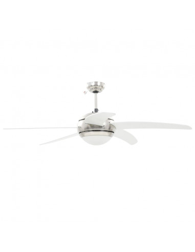 Ventilatore da Soffitto Decorato con Luce 128 cm Bianco