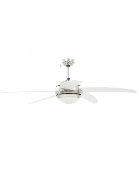 Ventilatore da Soffitto Decorato con Luce 128 cm Bianco