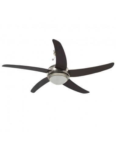 Ventilatore da Soffitto Decorato con Luce 128 cm Marrone