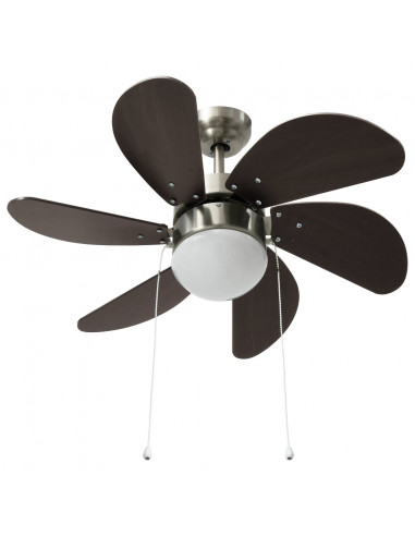 Ventilatore da Soffitto con Luce 76 cm Marrone Scuro
