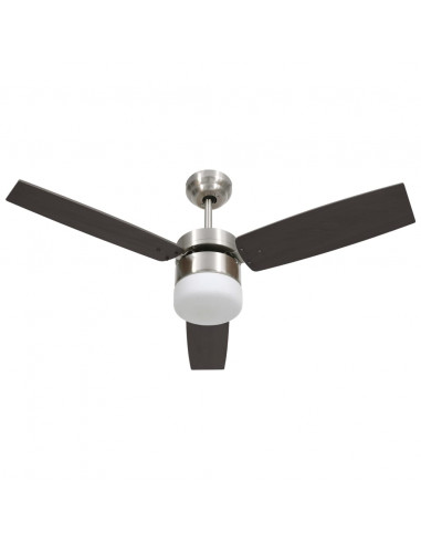 Ventilatore Soffitto con Luce e Telecomando 108cm Marrone Scuro