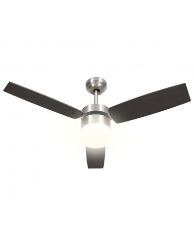 Ventilatore Soffitto con Luce e Telecomando 108cm Marrone Scuro