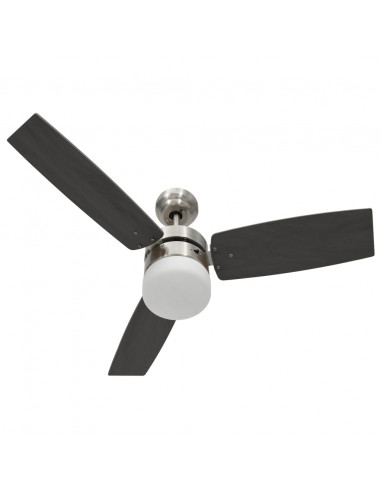 Ventilatore Soffitto con Luce e Telecomando 108cm Marrone Scuro