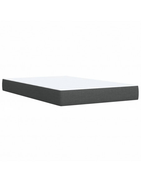 Giroletto a Molle con Materasso Grigio Scuro 120x200 cm Tessuto