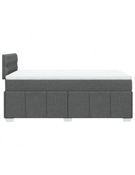 Giroletto a Molle con Materasso Grigio Scuro 120x200 cm Tessuto