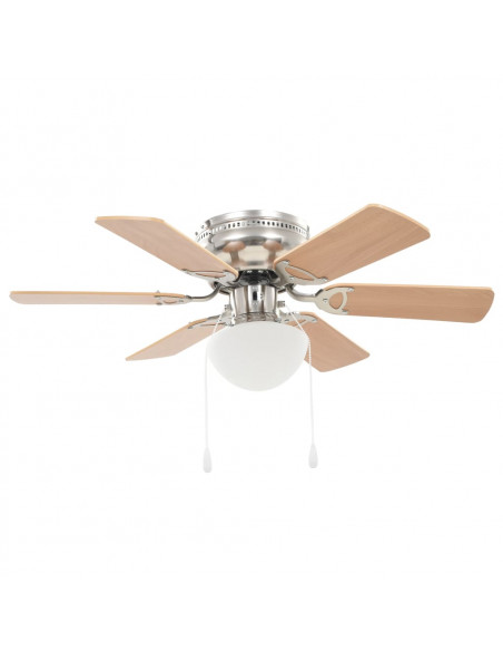 Ventilatore da Soffitto Decorato con Luce 82 cm Marrone Chiaro