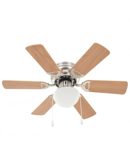 Ventilatore da Soffitto Decorato con Luce 82 cm Marrone Chiaro