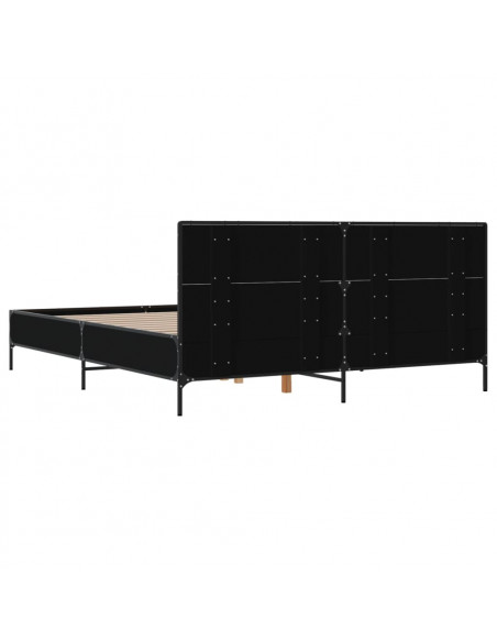 Giroletto Nero 120x200 cm in Legno Multistrato e Metallo