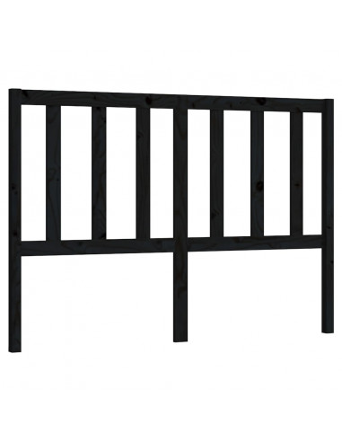 Testiera per Letto Nera 146x4x100 cm in Legno Massello di Pino