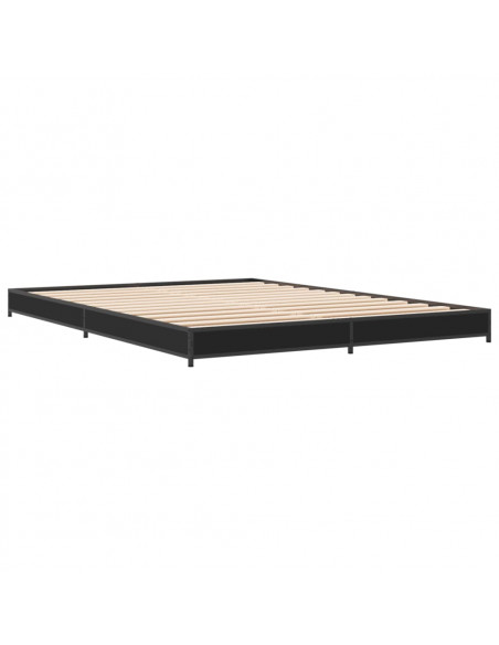 Giroletto Nero 120x200 cm in Legno Multistrato e Metallo