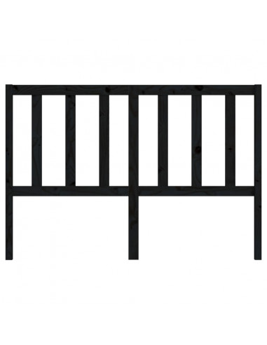 Testiera per Letto Nera 146x4x100 cm in Legno Massello di Pino