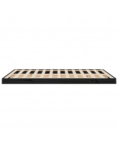 Giroletto Nero 135x190 cm Double in Legno Massello di Pino