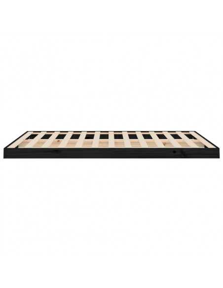 Giroletto Nero 135x190 cm Double in Legno Massello di Pino