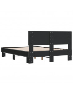 Giroletto Nero 135x190 cm in Legno Multistrato e Metallo