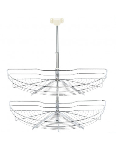 Cestello Metallico a 2 Livelli Argento Rotabile 180° 75x38x80cm