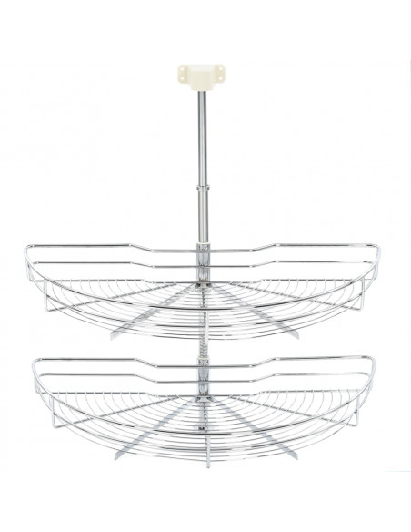 Cestello Metallico a 2 Livelli Argento Rotabile 180° 75x38x80cm