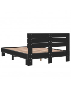 Giroletto Nero 135x190 cm in Legno Multistrato e Metallo