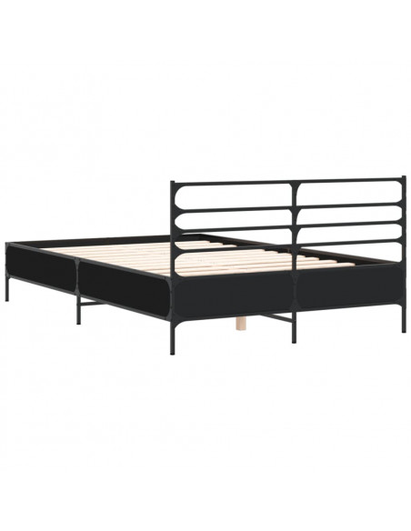 Giroletto Nero 135x190 cm in Legno Multistrato e Metallo