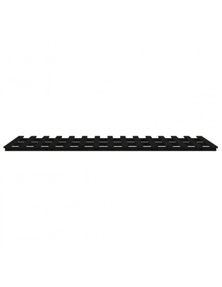 Giroletto Nero 135x190 cm Legno Massello di Pino