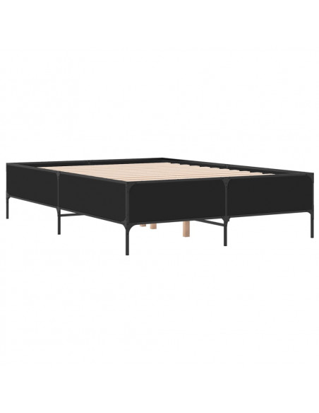 Giroletto Nero 140x190 cm in Legno Multistrato e Metallo