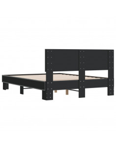 Giroletto Nero 140x190 cm in Legno Multistrato e Metallo